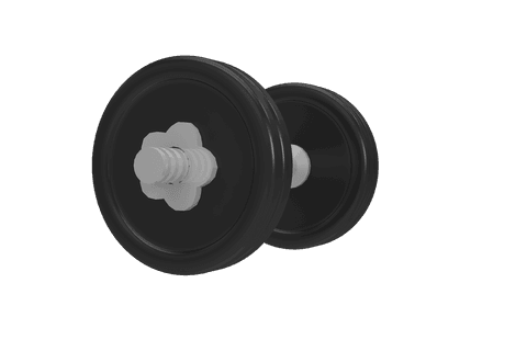 Black dumbbell vector illustration on transparent background