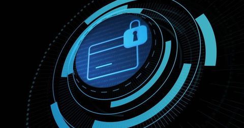 Digital security concept with secure lock and data encryption