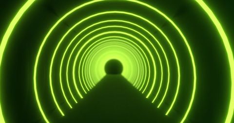 Futuristic Green Neon Tunnel with Pulsating Arcs - Download Free Stock Images Pikwizard.com