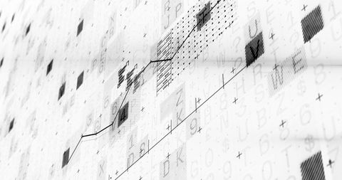 Abstract Digital Financial Graph Overlay on White Background - Download Free Stock Images Pikwizard.com