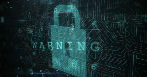 Cybersecurity Display with Digital Lock and Network Circuitry - Download Free Stock Images Pikwizard.com
