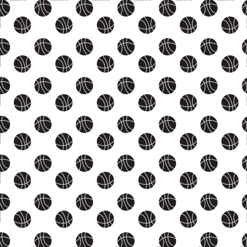 Transparent rows of black basketballs pattern vector design