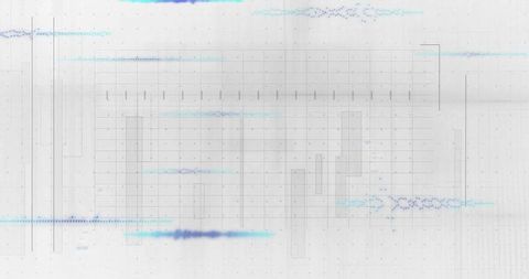 Futuristic digital interface with schematic grid and waveforms