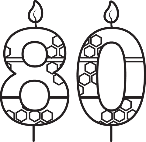Black Number 80 Birthday Candles with Pattern Transparent Background - Download Free Stock Videos Pikwizard.com