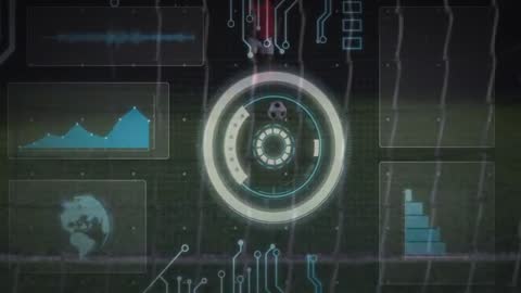 Futuristic Digital Interface with Holographic Graphs