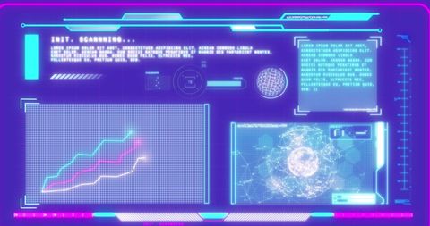 Futuristic Digital Interface Displaying Network Data Processing - Download Free Stock Images Pikwizard.com