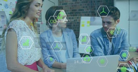 Team Discussing Renewable Energy and Environmental Data Insights