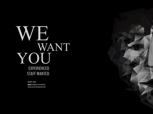 Modern Geometric Design with Recruitment Call for Experienced Staff - Download Free Stock Templates Pikwizard.com