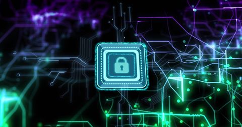 Futuristic Circuit Board with Digital Lock Icon - Download Free Stock Images Pikwizard.com