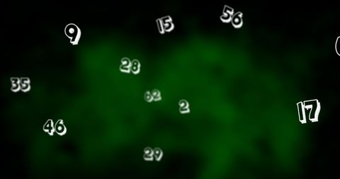 Floating Numbers on Green and Black Background for Education Concepts