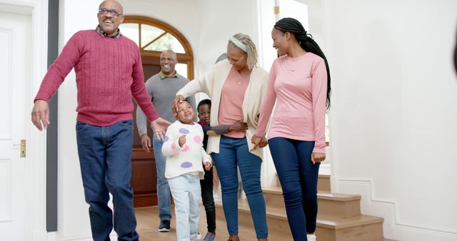 Happy African American Family Entering Home Together - Download Free Stock Images Pikwizard.com