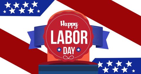 Happy Labor Day Celebration with Stars and Stripes Design