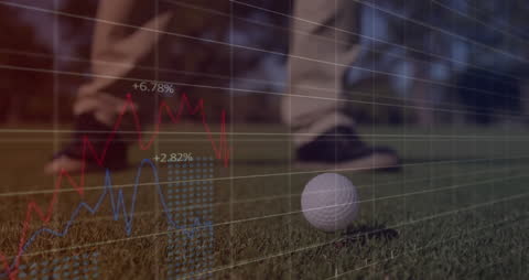 Golf Ball and Data Graph Overlay Indicating Market Trends