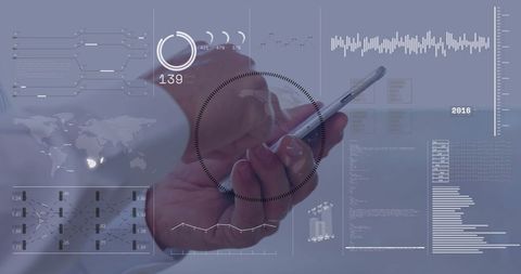 Caucasian Businessman Using Smartphone in Digital Interface Environment - Download Free Stock Images Pikwizard.com