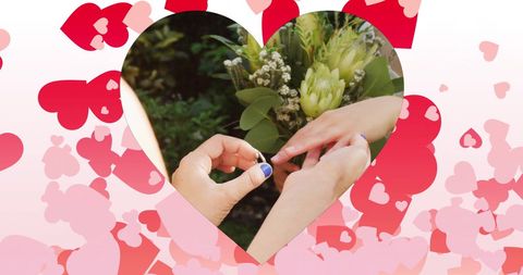 Engagement Proposal Celebration Among Diverse Female Couple