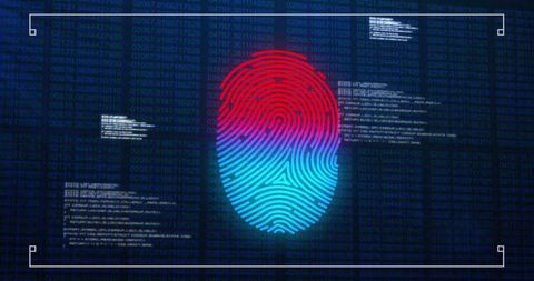 Biometric Fingerprint Scanning with Data Overlay Cybersecurity Technology - Download Free Stock Images Pikwizard.com