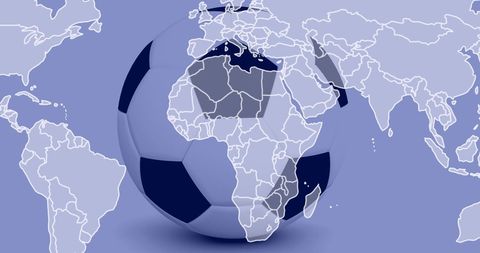 Fusion of World Map and Soccer Ball Design