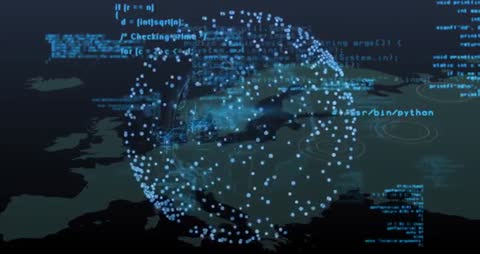 Futuristic Digital Network Over Europe Connected by Code