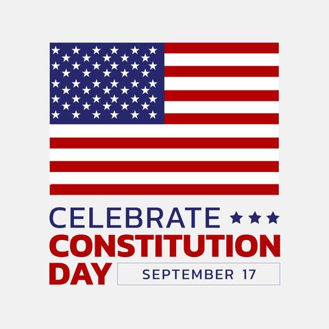 Celebrate constitution day with american flag and patriotic text