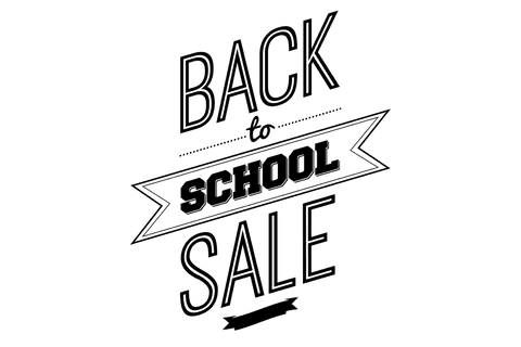 Black back to school sale text design transparent background