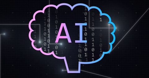 Artificial Intelligence with Digital brain hologram and binary code - Download Free Stock Images Pikwizard.com