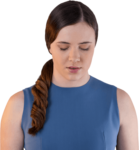 serene woman with eyes closed wearing blue dress, transparent background - Download Free Stock Videos Pikwizard.com