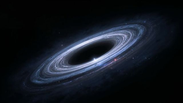 Glowing accretion disk surrounding mysterious black hole