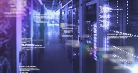 Glowing Data Center with Purples and Blues in Captivating Fashion - Download Free Stock Images Pikwizard.com