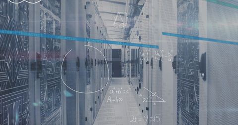 Abstract Data Processing in Modern Server Room with Digital Interface - Download Free Stock Images Pikwizard.com