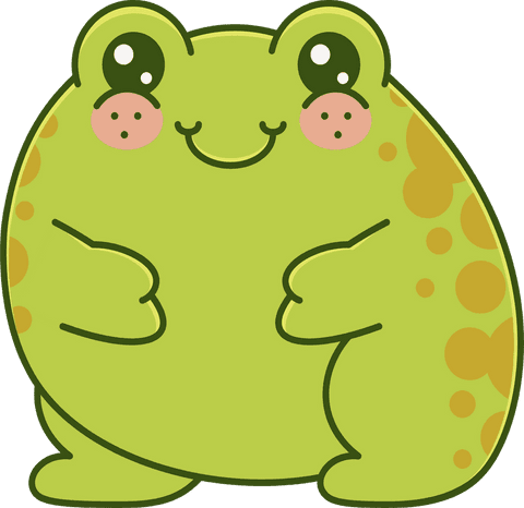 Cute Chubby Green Frog Cartoon with Glossy Eyes Transparent Sticker - Download Free Stock Videos Pikwizard.com