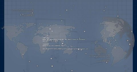 Digital Data Processing on Global Map Interface - Download Free Stock Images Pikwizard.com