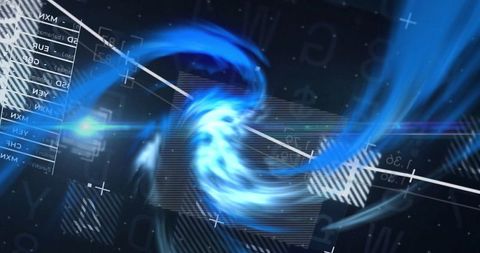 Blue Swirl Over Digital Data Visualization Design - Download Free Stock Images Pikwizard.com