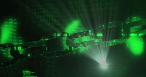 Digital Security Chain with Binary Data Overlay - Download Free Stock Images Pikwizard.com