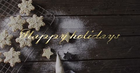 Festive Holiday Snowflake Cookies on Rustic Wood Background - Download Free Stock Images Pikwizard.com