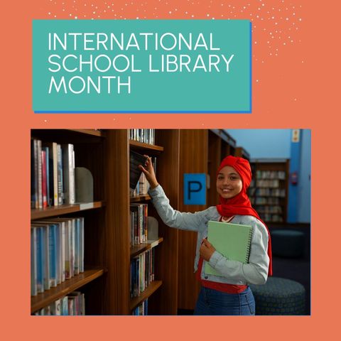 Woman in Hijab Celebrates International School Library Month - Download Free Stock Templates Pikwizard.com