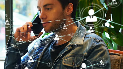 Connected Professional Engaging in Modern Networking