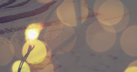 Winter wonderland with festive bokeh lighting