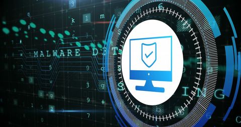 Digital Security Interface with Shield Icon and Data Processing - Download Free Stock Images Pikwizard.com