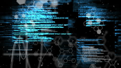 Dynamic Digital Data Stream on Black Background