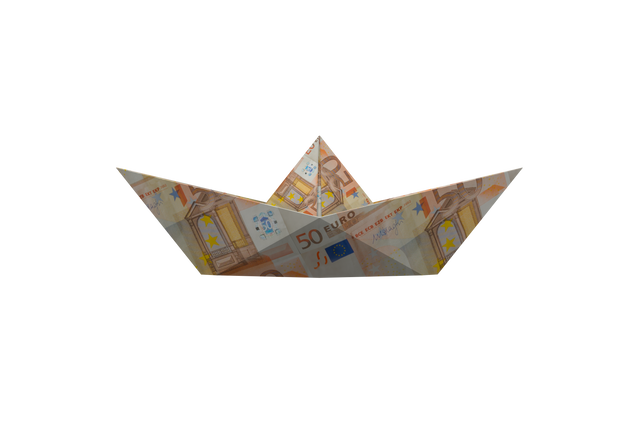 Transparent Paper Boat Made from European Currency Notes on White - Download Free Stock Videos Pikwizard.com