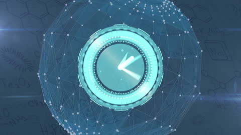 Digital Clock and Global Connections Concept