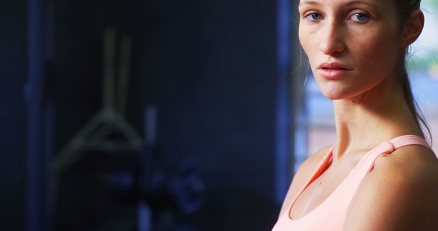 Determined Female Athlete in Activewear at Gym - Download Free Stock Images Pikwizard.com