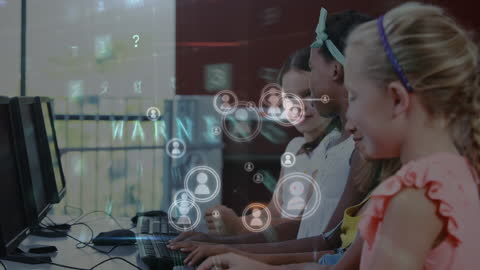 Diverse Girls Learning Cyber Security Concepts on Computers