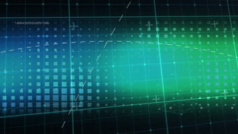 Futuristic Digital Grid with Data Bits and Connections