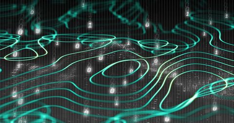 Abstract Digital Landscape with Binary and Networks - Download Free Stock Images Pikwizard.com