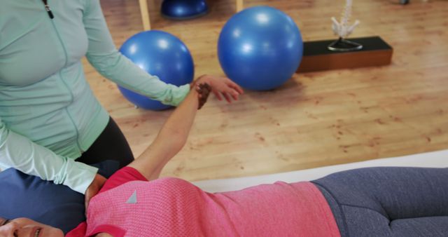 Physical therapist assisting patient during rehabilitation exercise - Download Free Stock Images Pikwizard.com