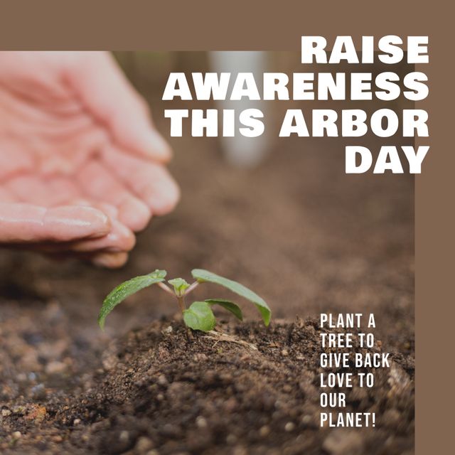 Hands Planting Seedling in Garden for Arbor Day Awareness - Download Free Stock Templates Pikwizard.com