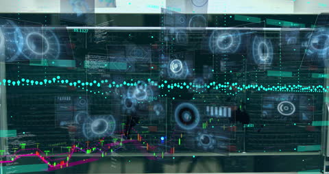 Digital Interface Overlay on Server Racks