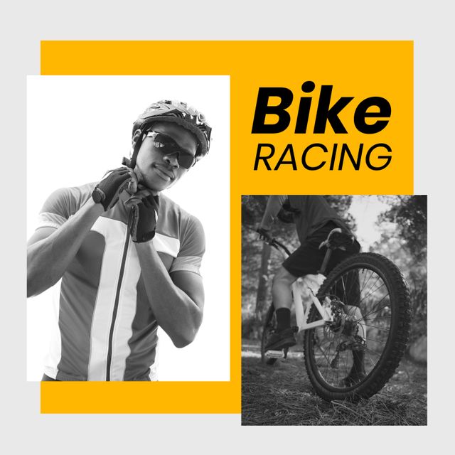 Stylish Bike Racing Enthusiasts Featuring African American and Caucasian Cyclists - Download Free Stock Templates Pikwizard.com