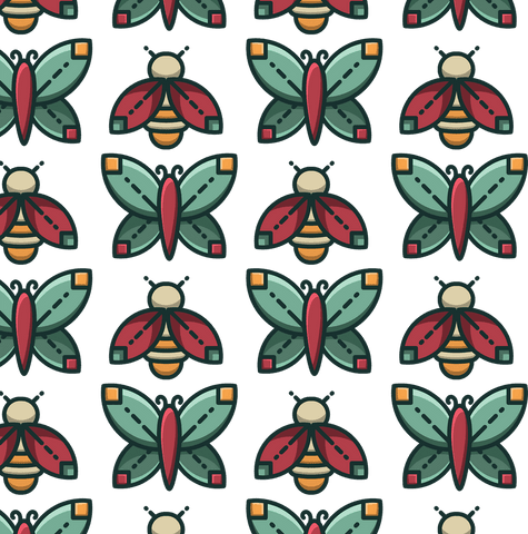 colorful butterfly and beetle pattern on transparent background - Download Free Stock Videos Pikwizard.com
